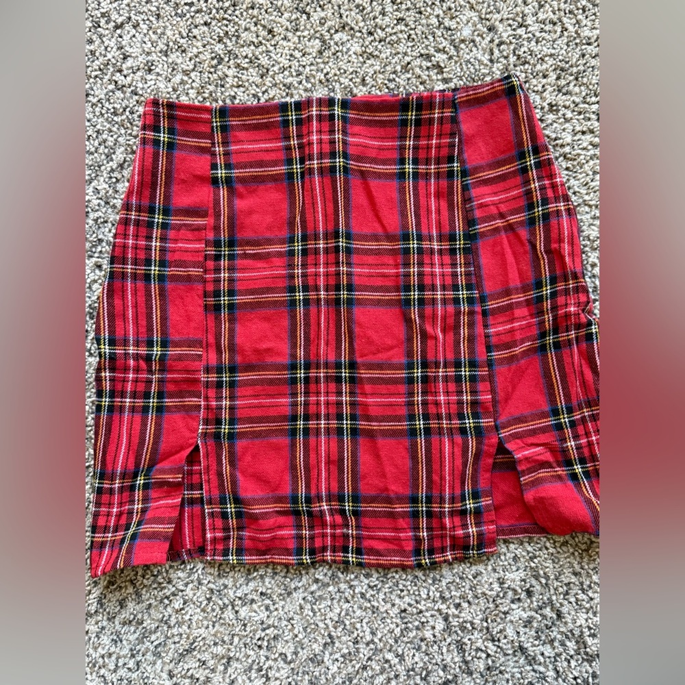 Plaid Red Skirt